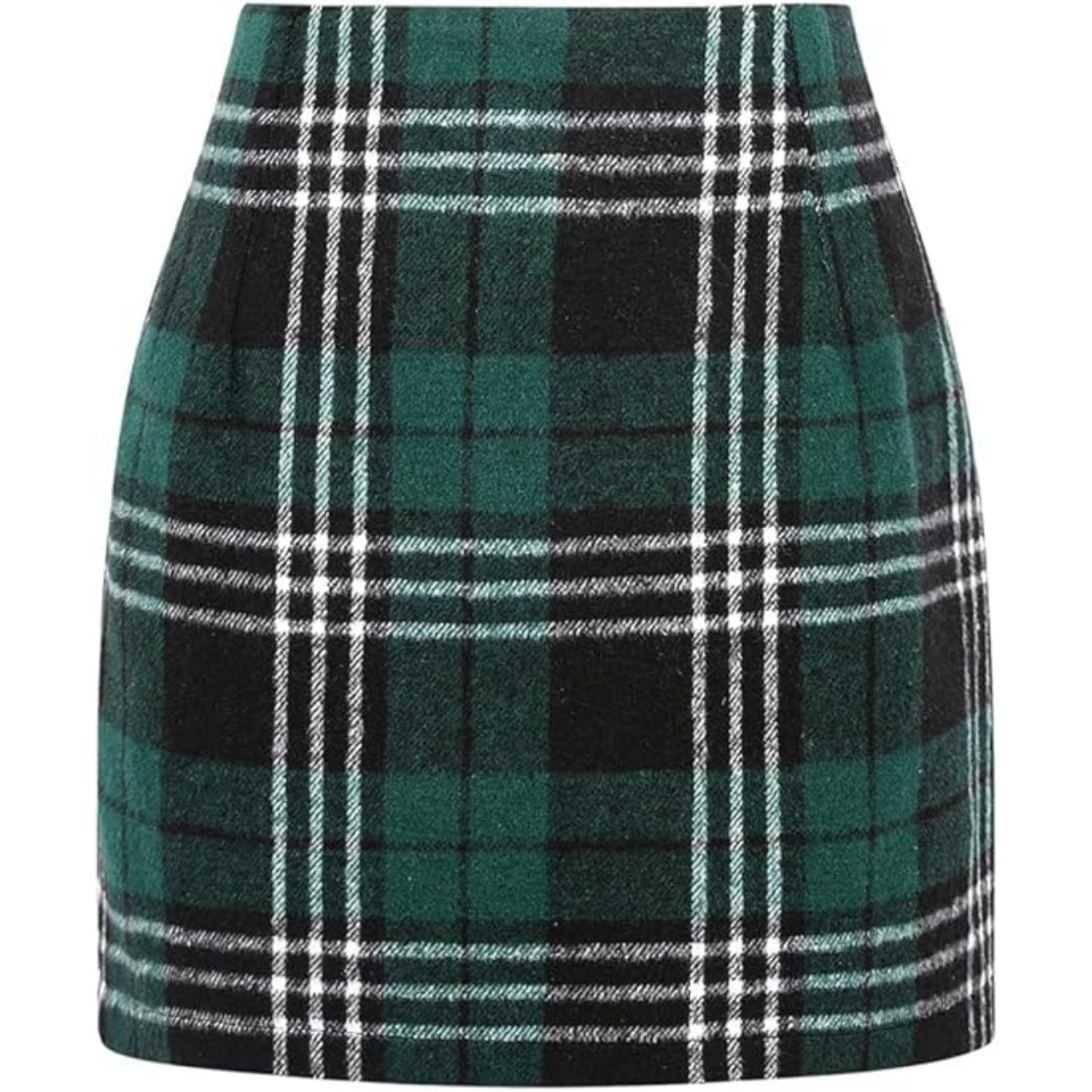 Womens Wool Plaid Mini Skirt 4