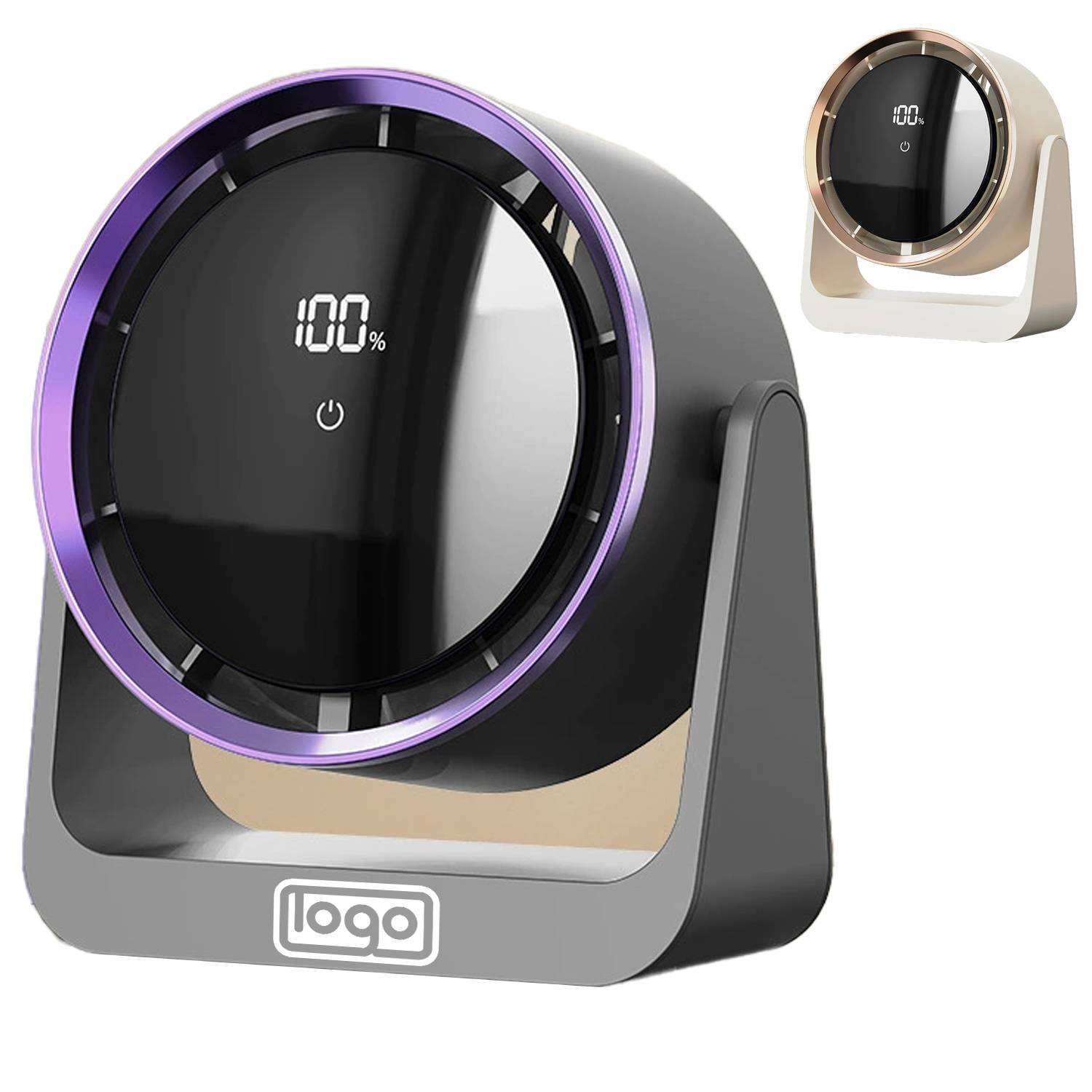 Mini Desktop Rechargeable Fan W/ Night Lights 2