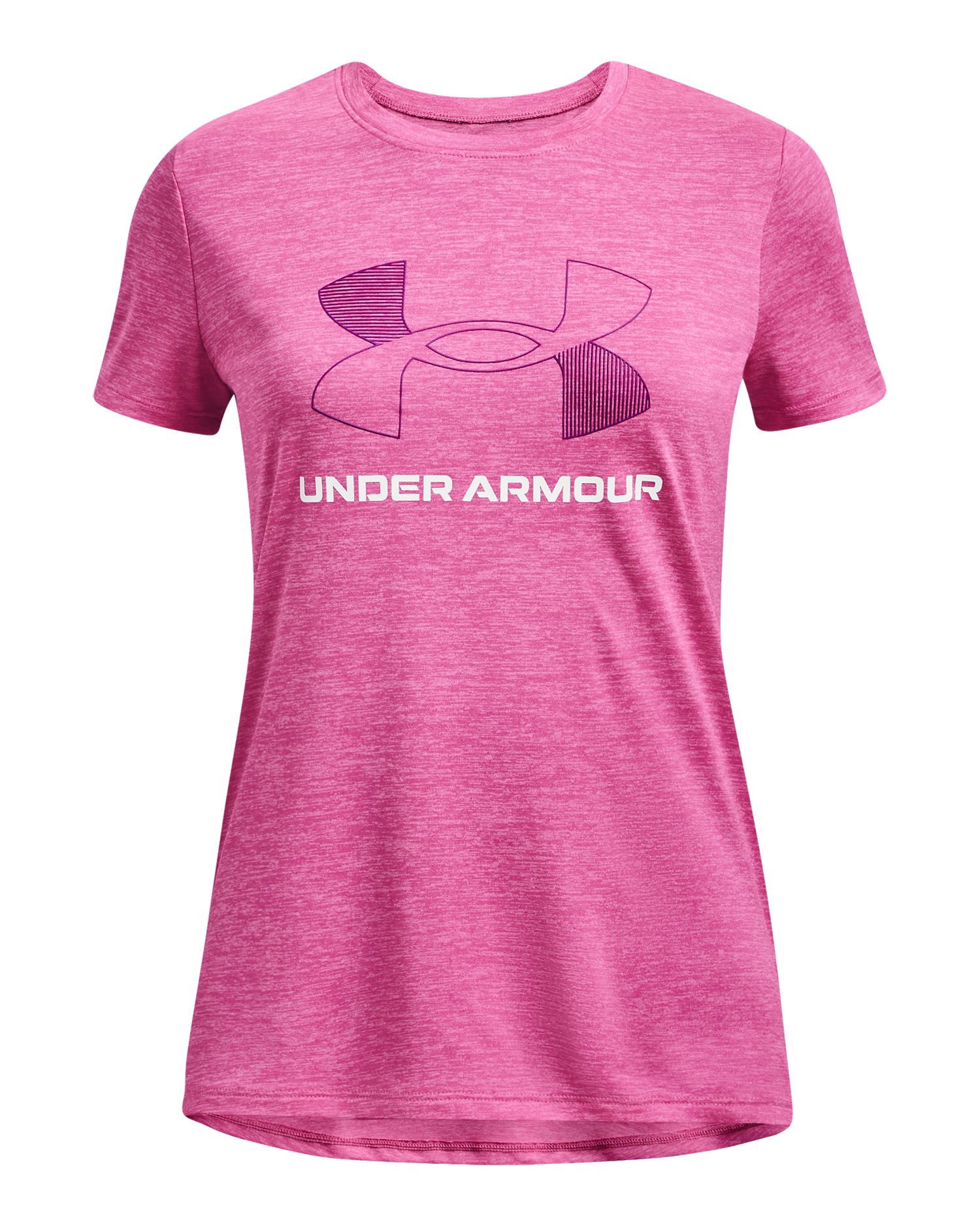 UA Tech Twist Big Logo Girls' Short Sleeve 5