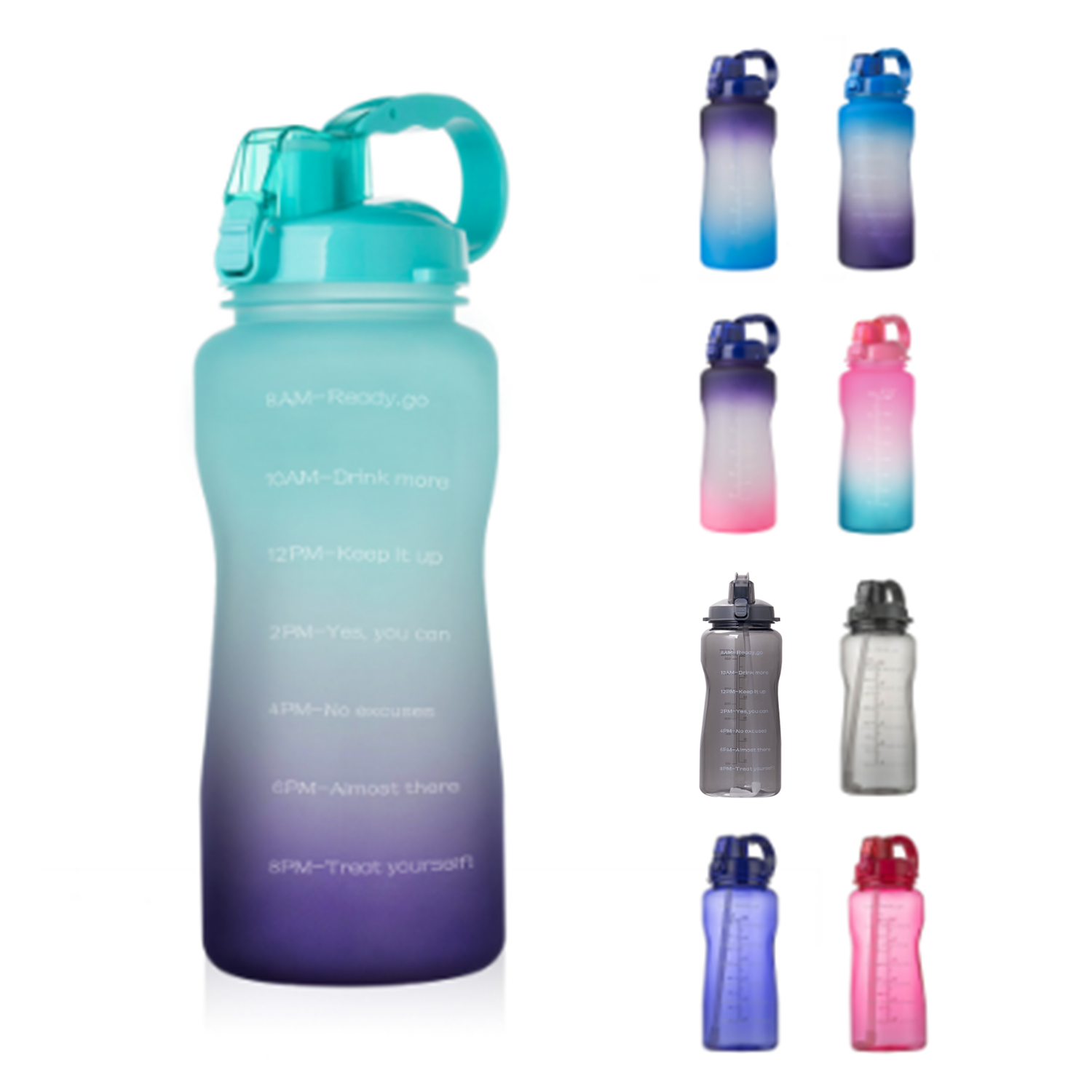 64oz Motivational Water Bottle with Time Marker 5
