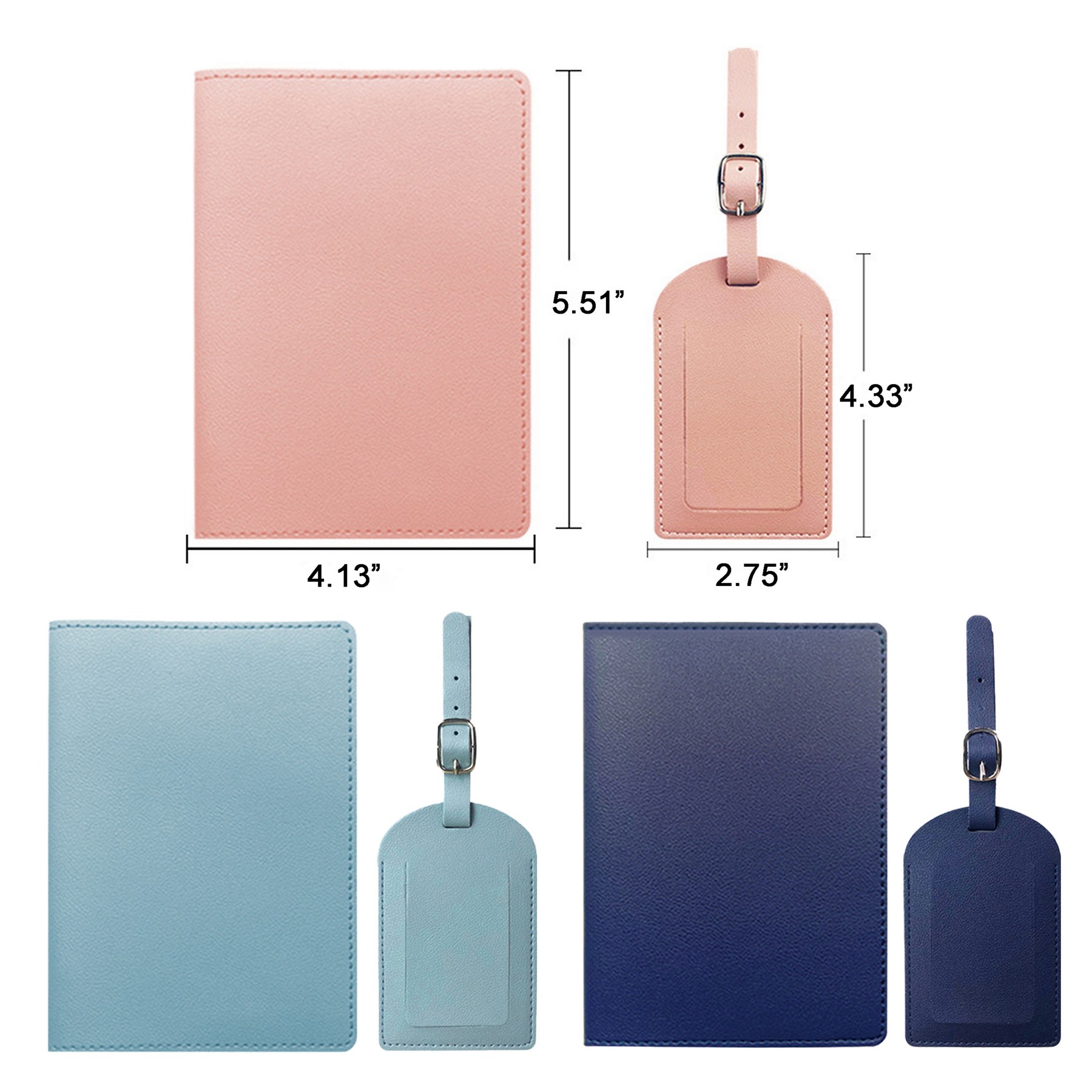 Passport Holder And Luggage Tag Set 4