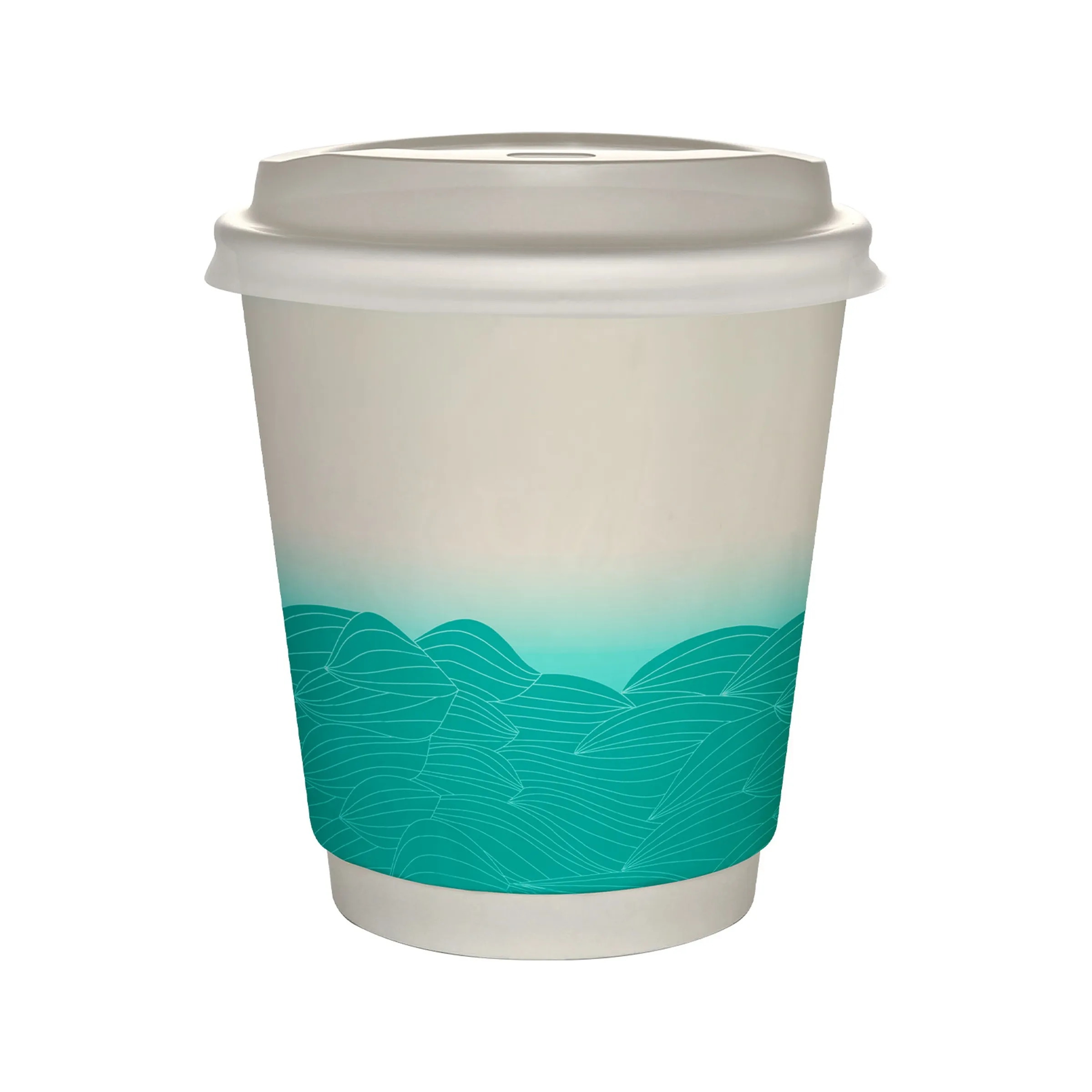 10 oz Full Color Turbulent Waves Insulated Paper Cup With Li 8