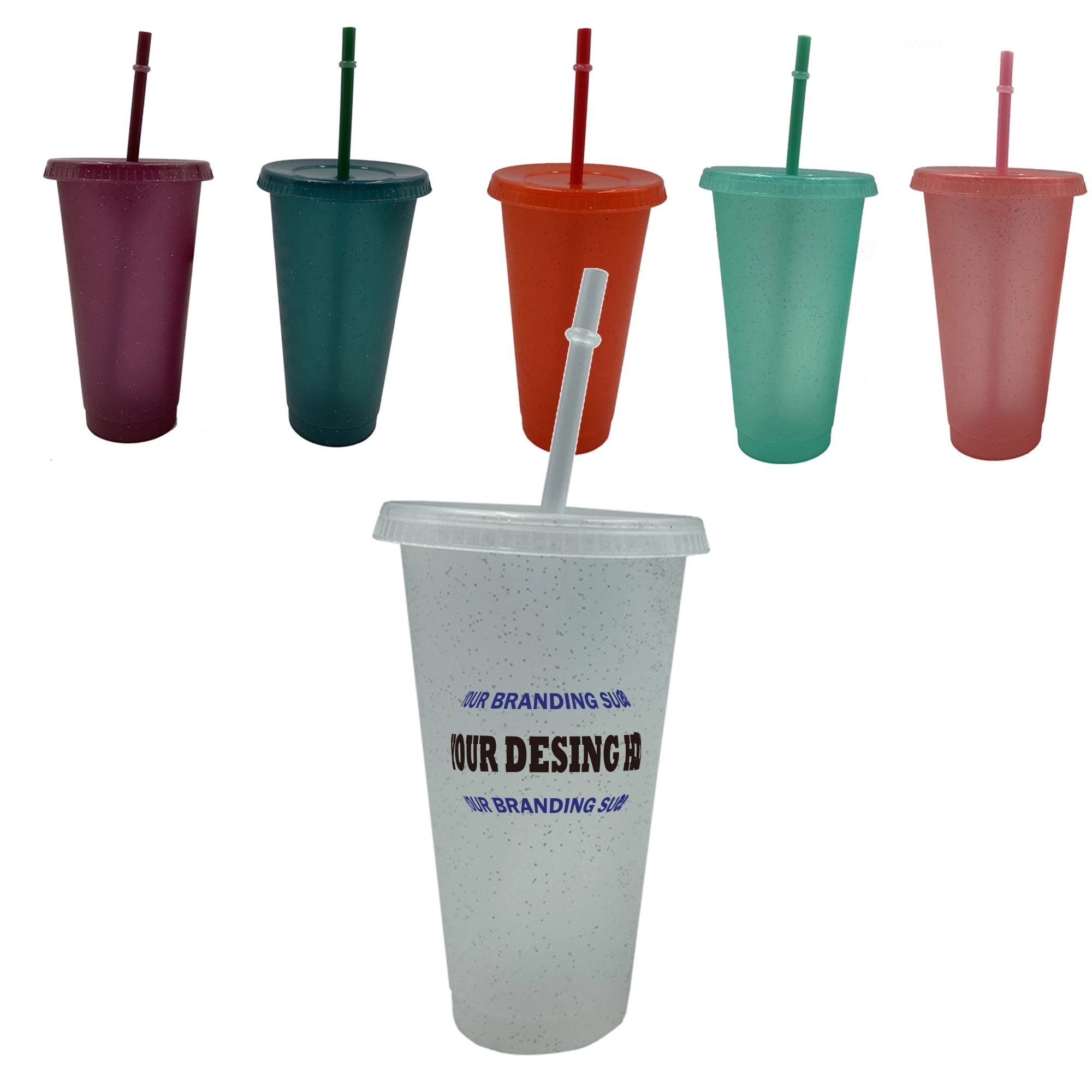 25oz Plastic Cup With Straw 2