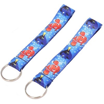 3/4" 3/4" Wrist Keychain Lanyard With Split Ring Sublimated 4