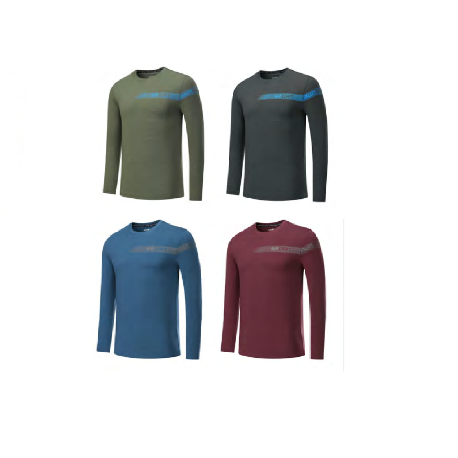 Men's Running Long Sleeve T-Shirt - Stock Style 3 2