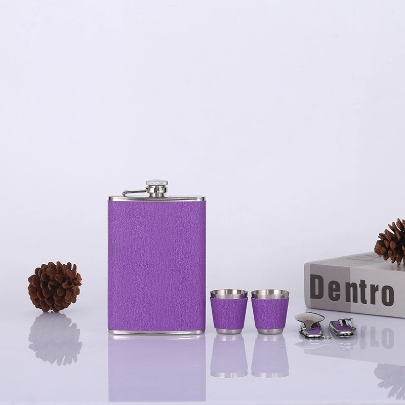 9 oz Hip Flask Gift Set With Folding Knives & Forks, custom water bottle with logo imprint 3
