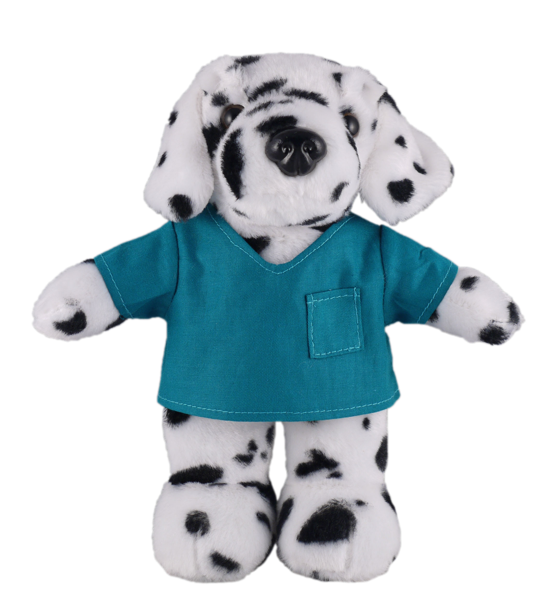 Soft Plush Stuffed Dalmatian in scrub shirt