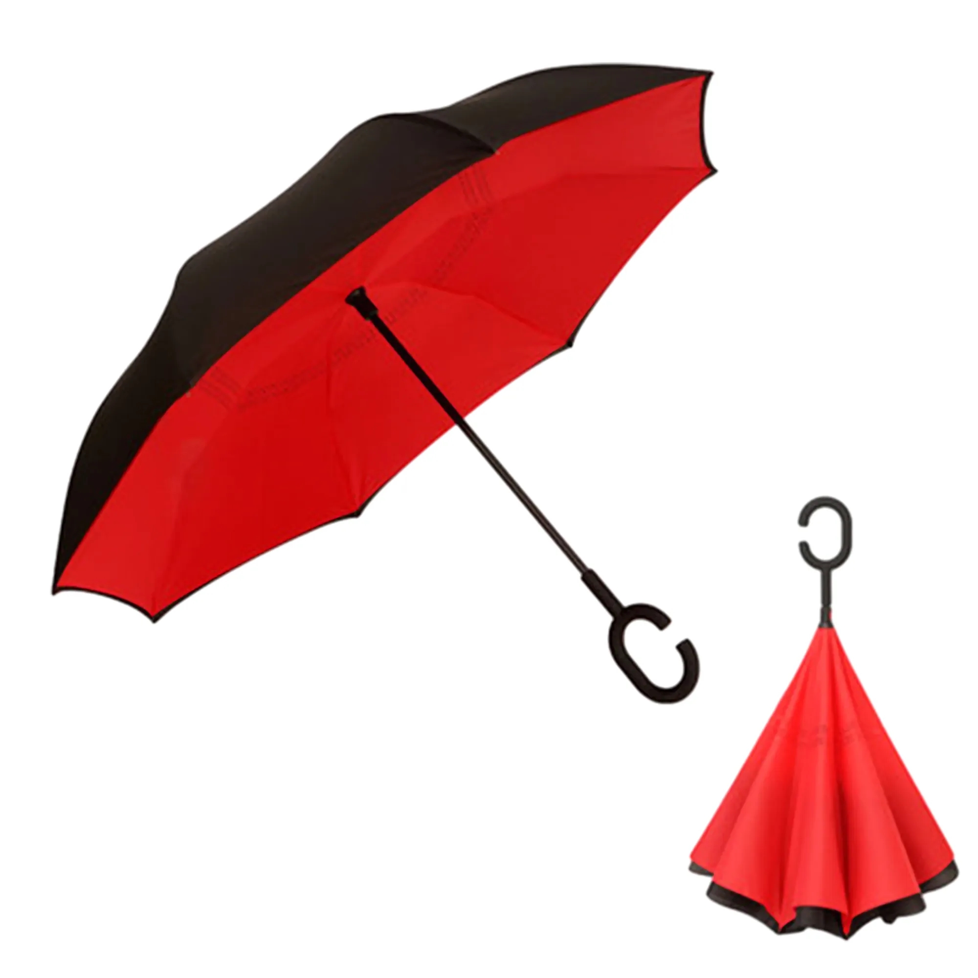 Reversible Inverted Umbrella With C-Shape Handle 6