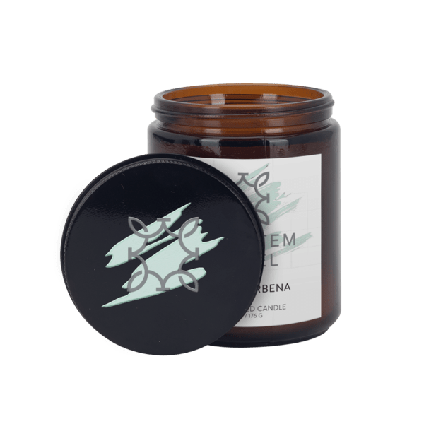 8 oz Amber Candle with Lid 6