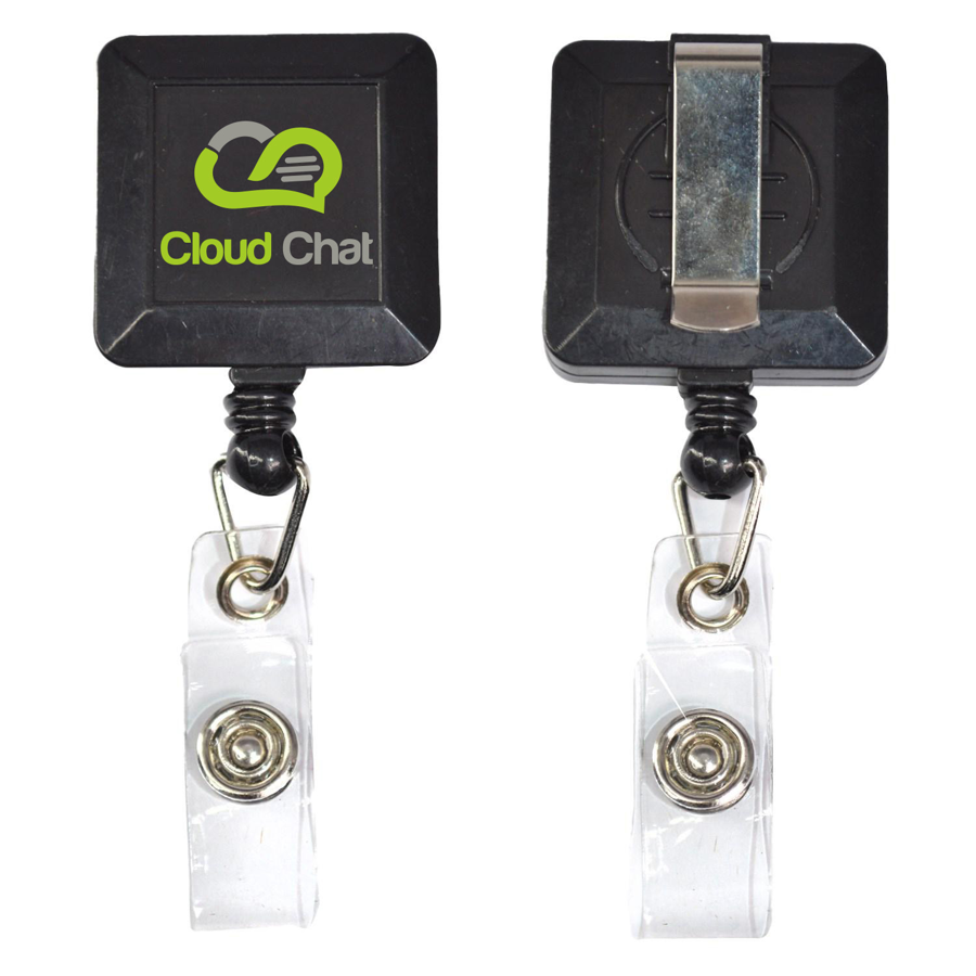 Square Badge Reel w/ Belt Clip 1