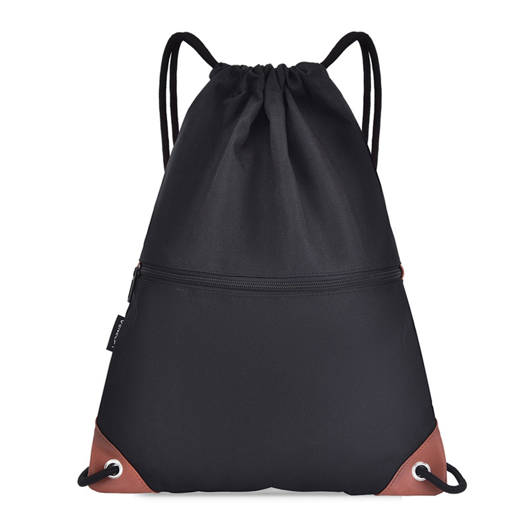 Oxford Drawstring Sports Backpack With Front Zipper Pocket 2