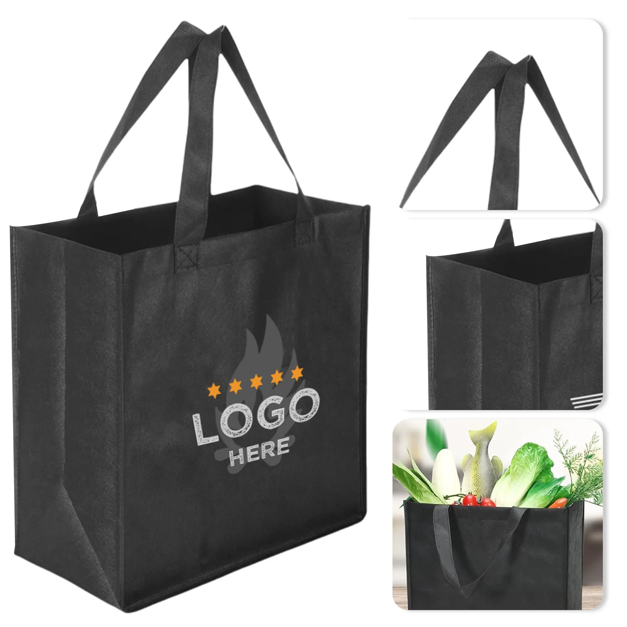 Reusable Foldable Non Woven Grocery Tote Bags 1