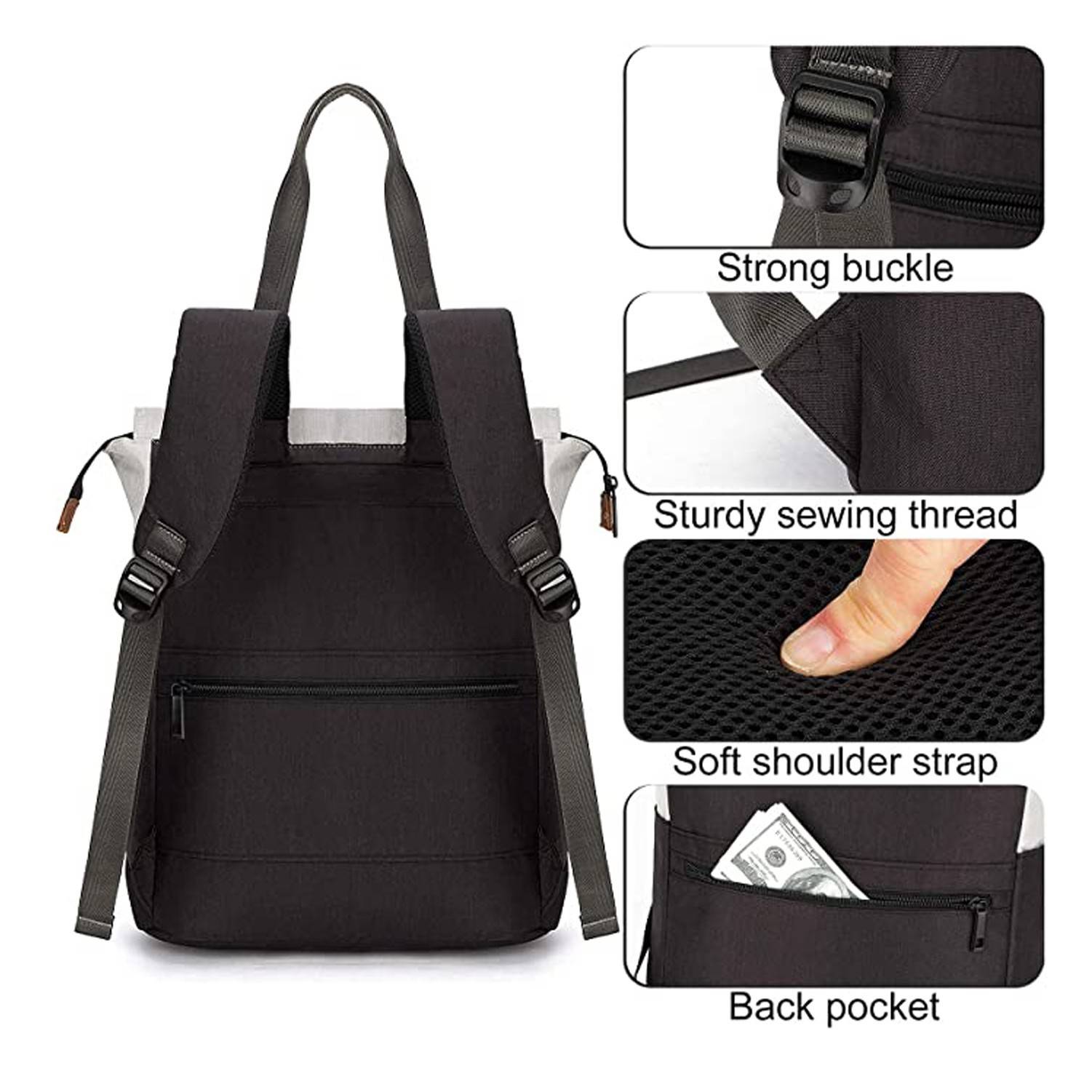 Large Travle Laptop Tote Backpack 2