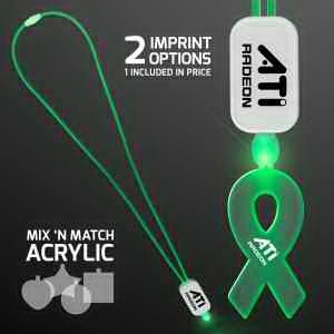 LED Neon Lanyard with Acrylic Ribbon Pendant 5