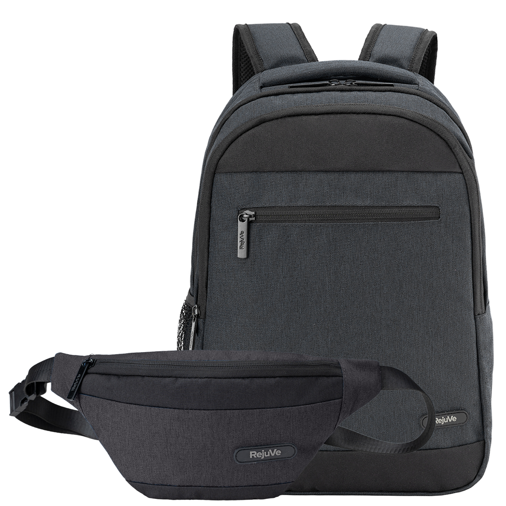 RejuVe® MILANO Heather Executive Business Backpack & MILANO Two-Tone Fanny Pack Gift Set