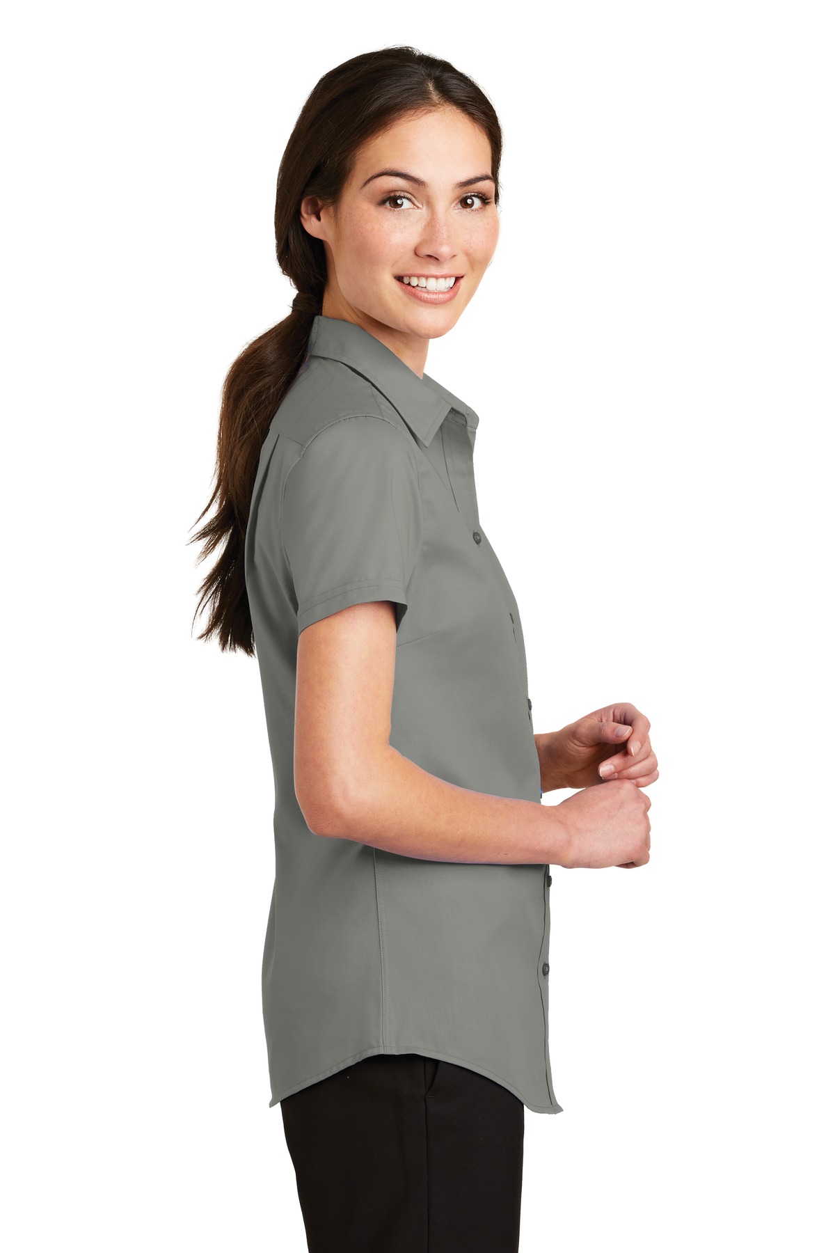 Port Authority Women's Short Sleeve SuperPro Twill Shirt. L664 1