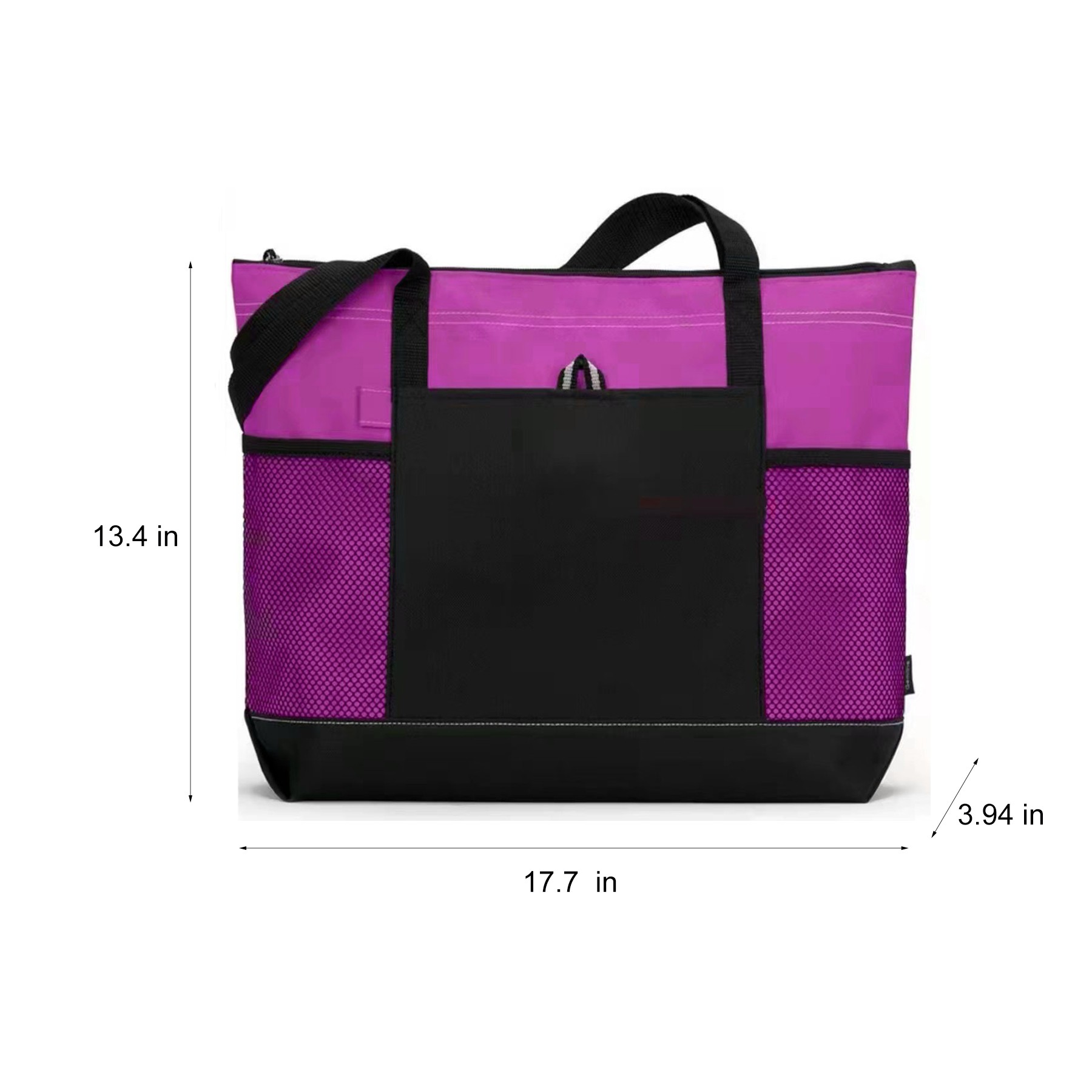Large Capacity Oxford Business Tote With Zipper, custom tote bag with logo imprint 6