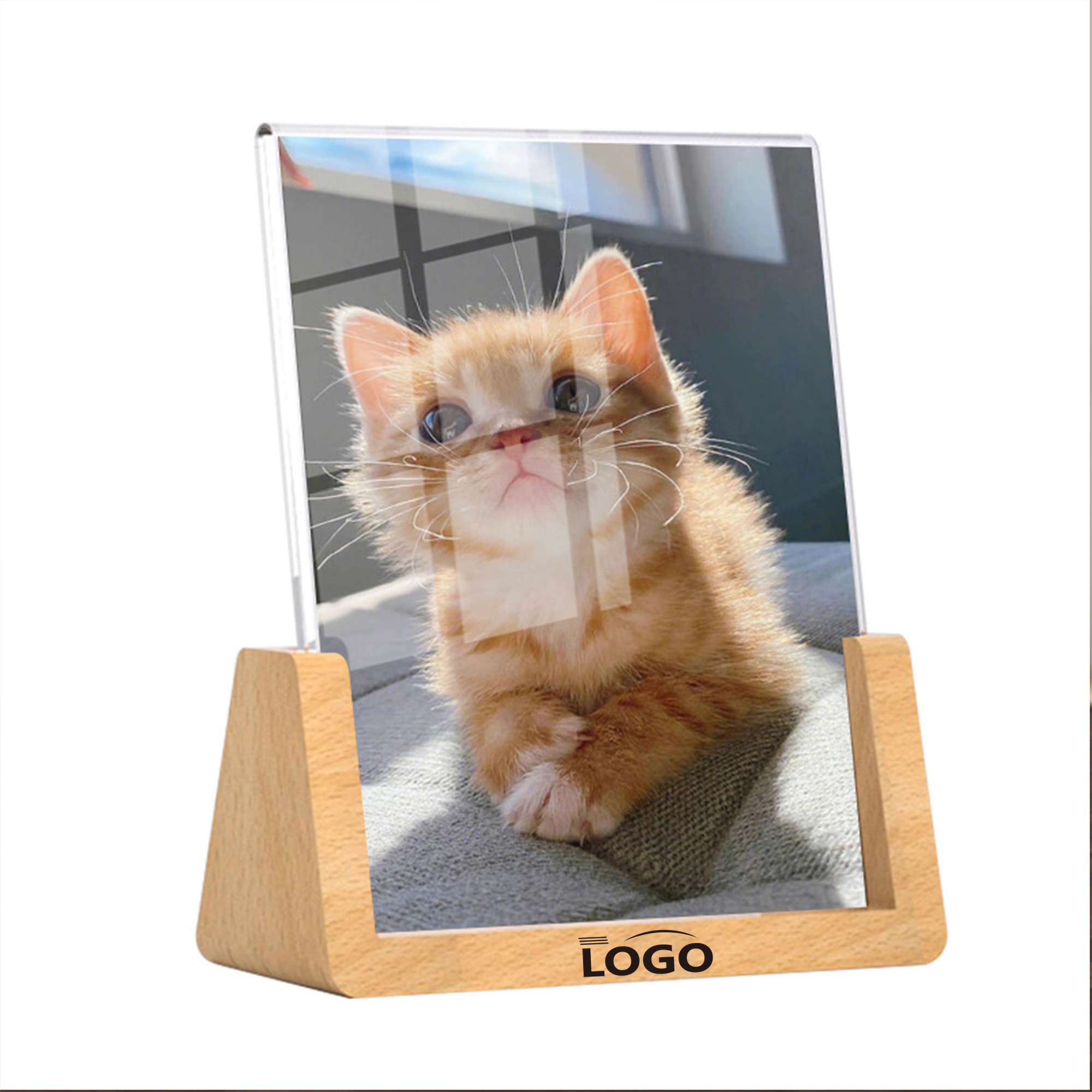 Picture Frame U-shaped Wood Base Acrylic Photo Display 2
