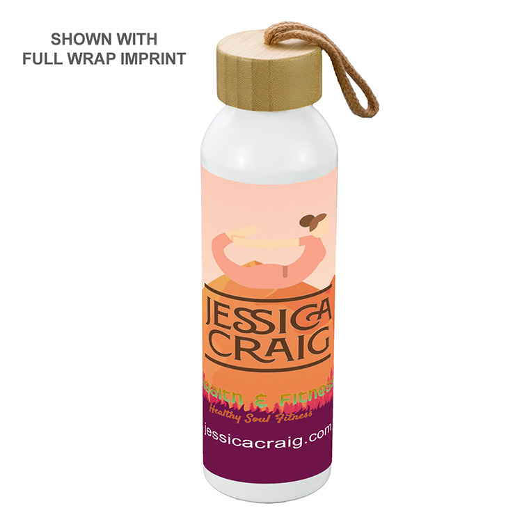 "WHITNEY" 22oz Recycled Aluminum Bottle With a Bamboo Lid 10