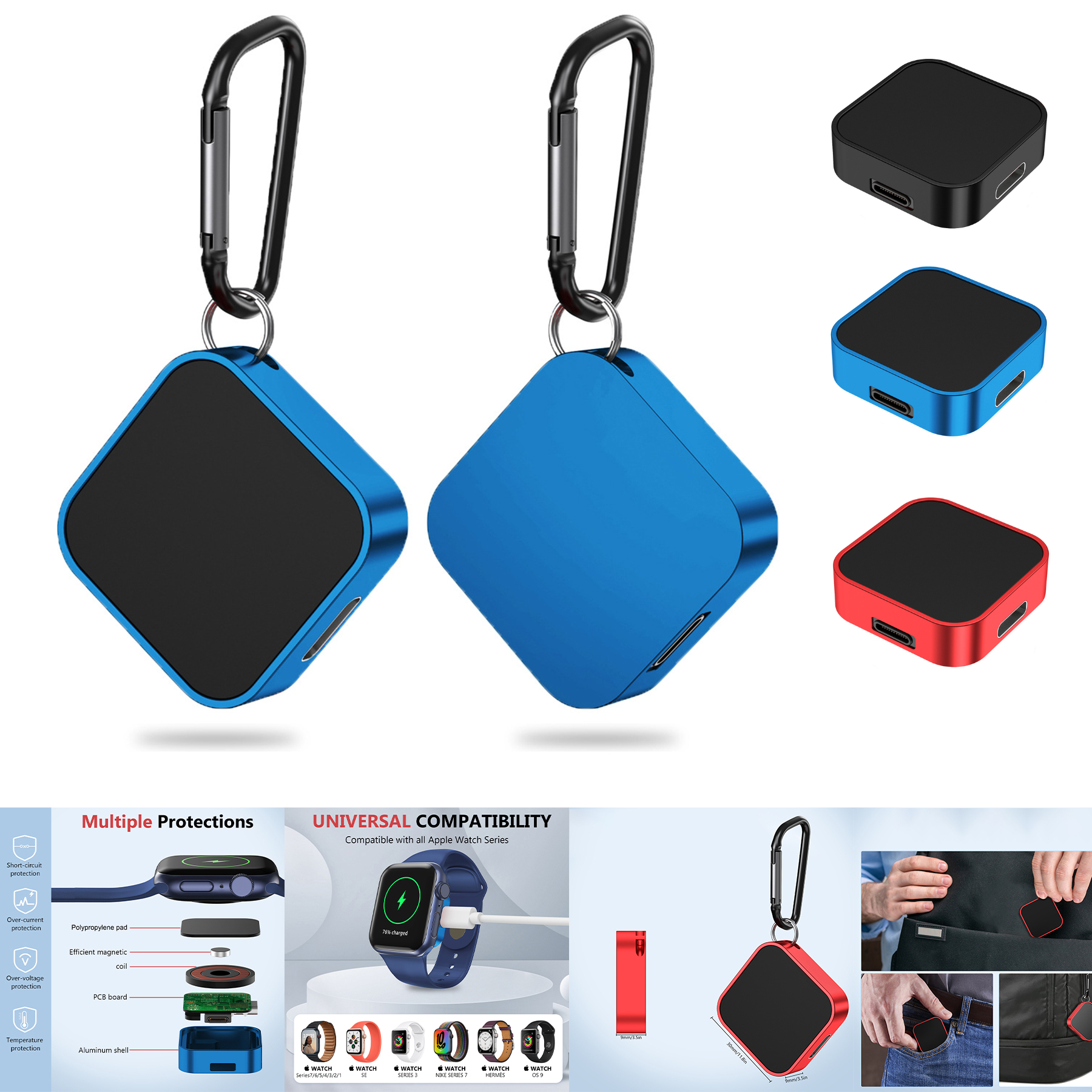 2 in 1 Magnetic Charger Adapter for Apple Watch 7 6 5 4 3 2 1