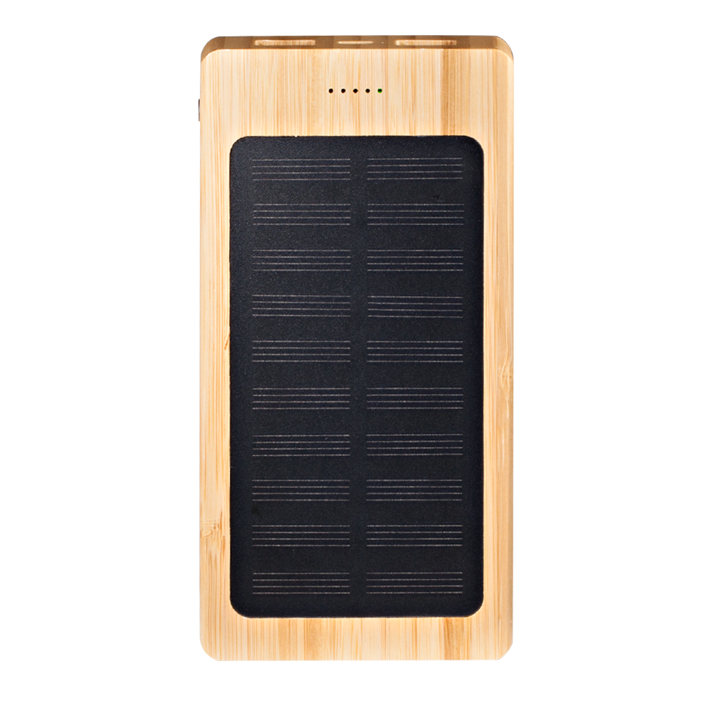Marquette Solar Panel 8000mah Bamboo Power Bank