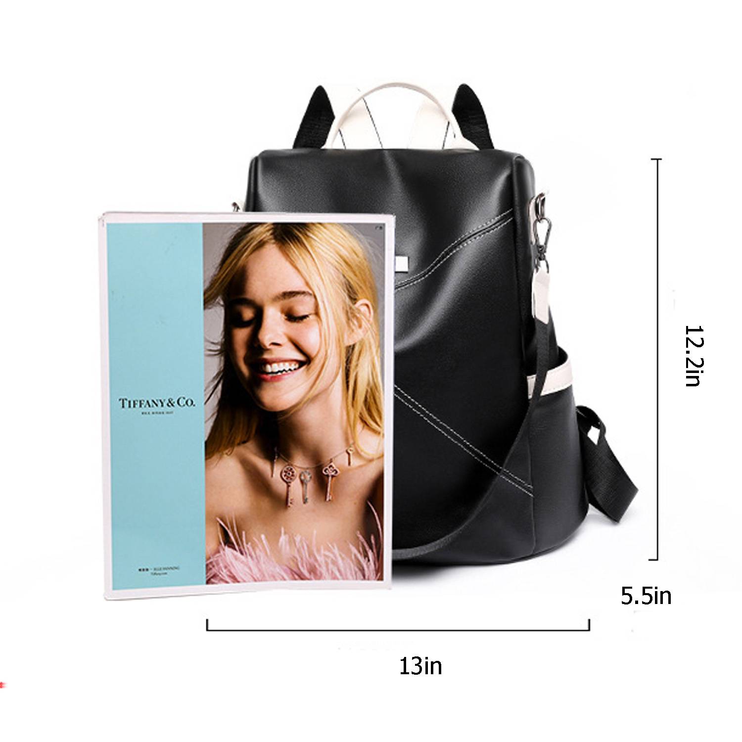 PU fashion soft leather travel backpack 3