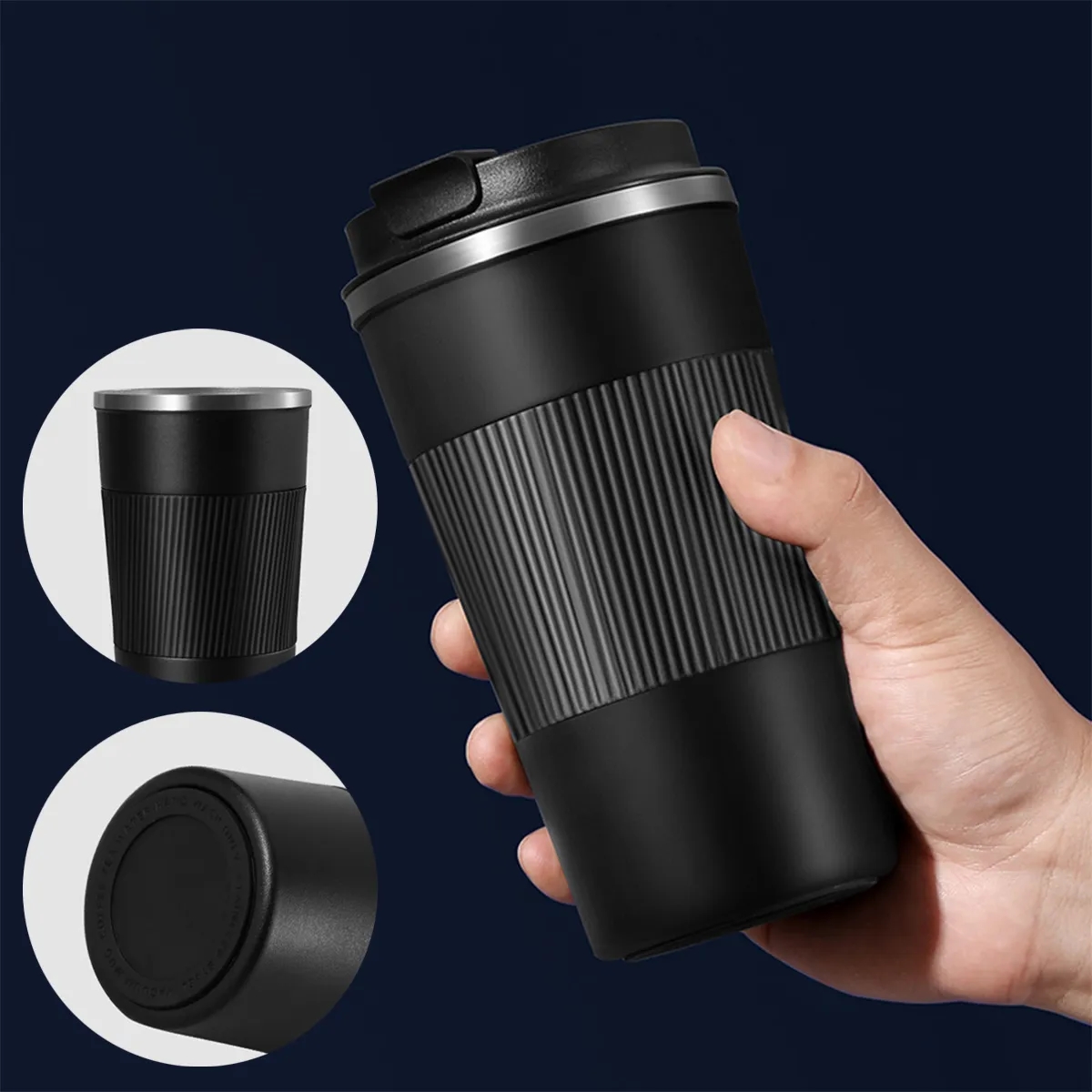 510ml Stainless Steel Travel Coffee Mug Non-slip Thermal Cup 6