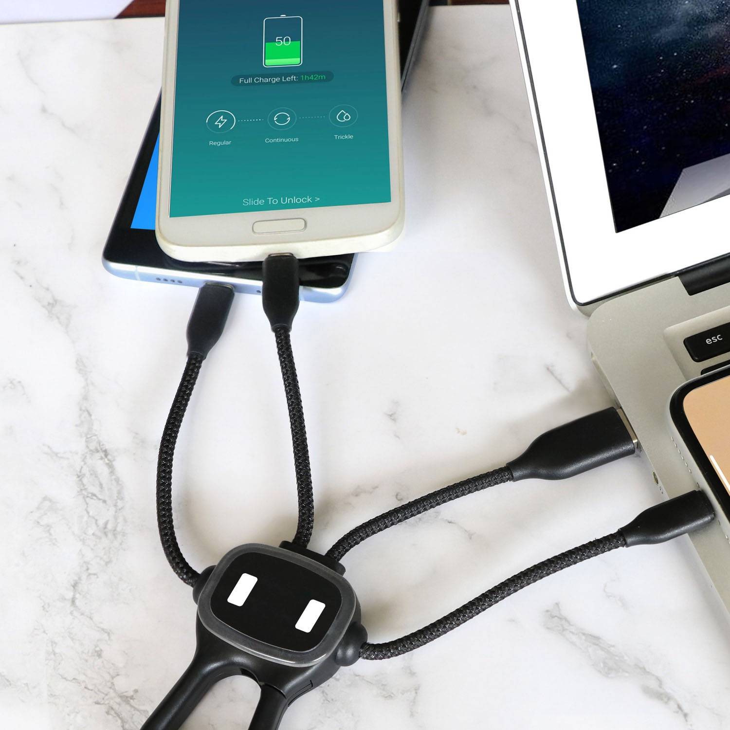 3 in 1 USB Auto Charger w/ Hook 4