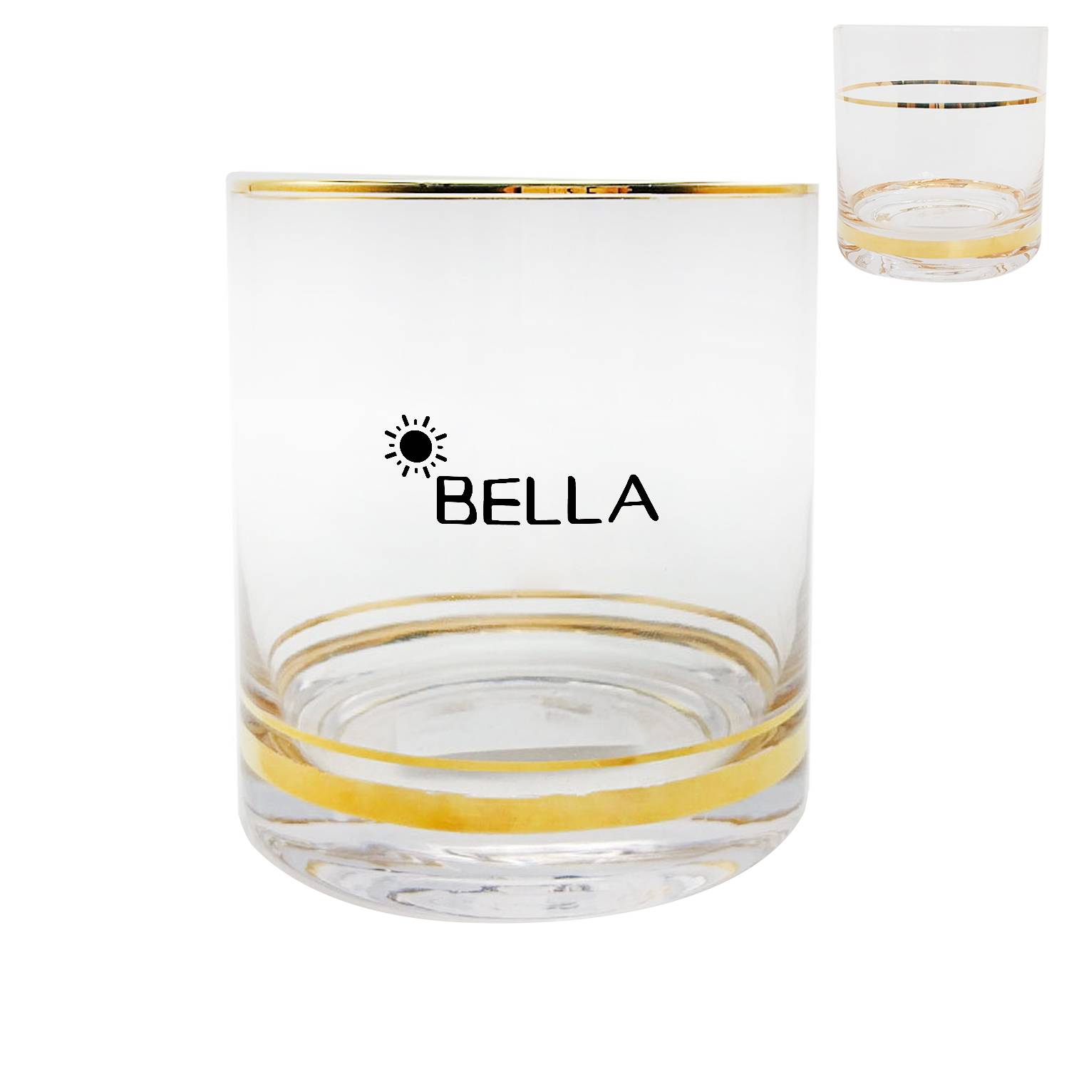 10oz Gold Rim Wine Glass 1