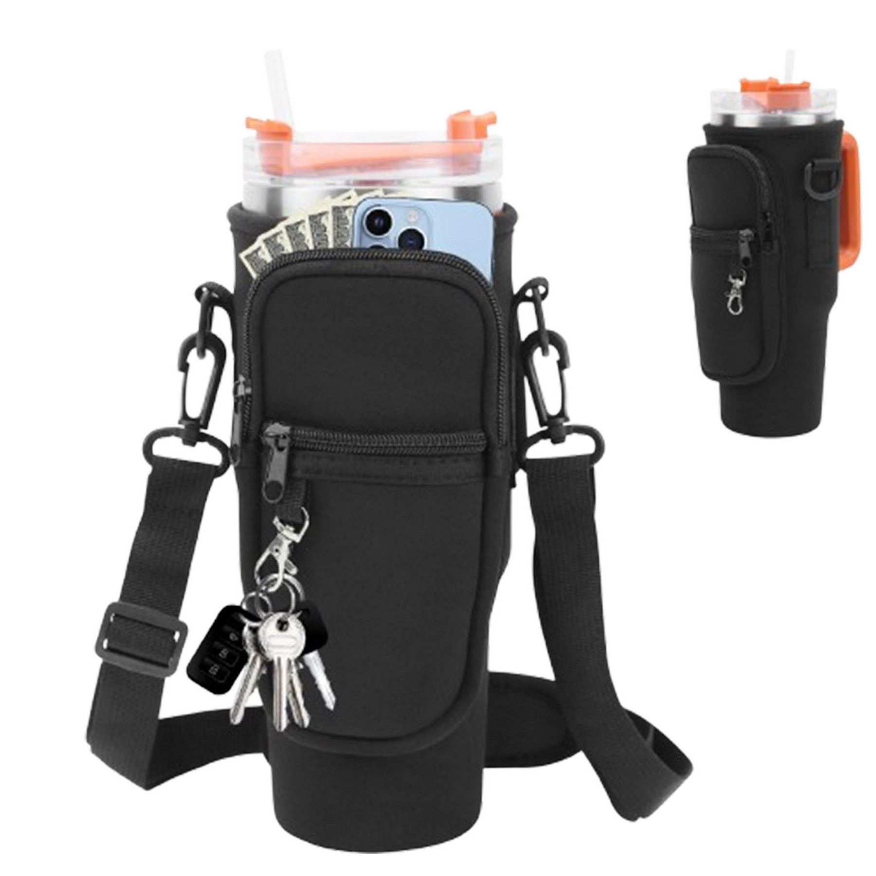 Water Bottle Carrier Bag With Phone Pocket For 40 Oz Tumbler 2