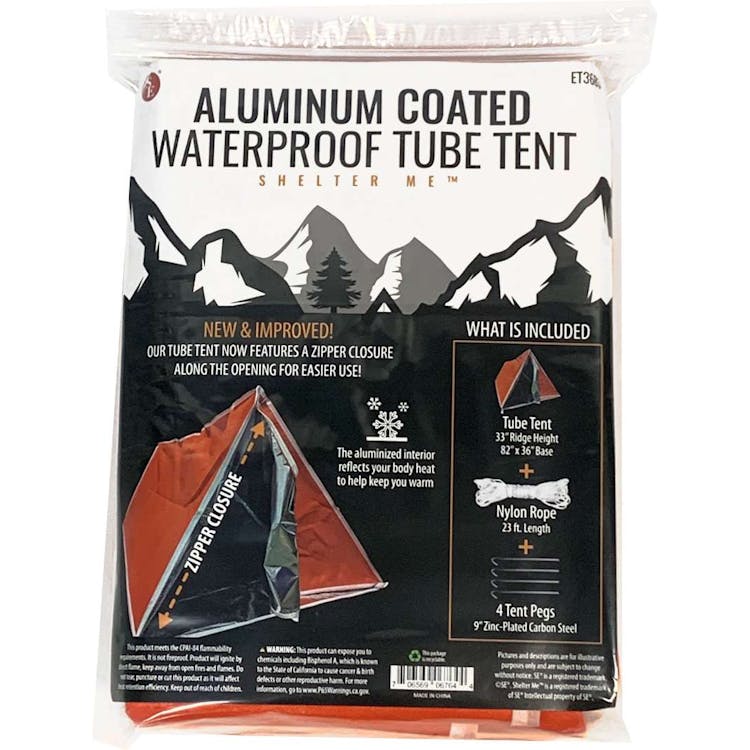 Aluminum Coated Waterproof Tube Tent - 82" x 36" 2