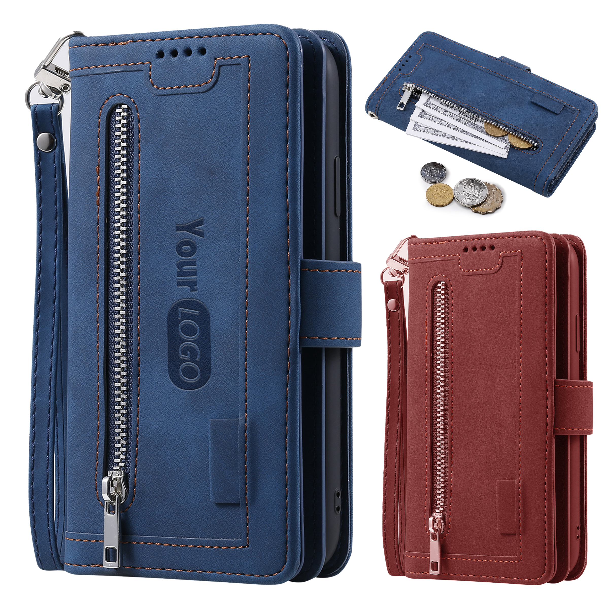 Leather Stylish Wallet Case With Zipper And Card Storage 5
