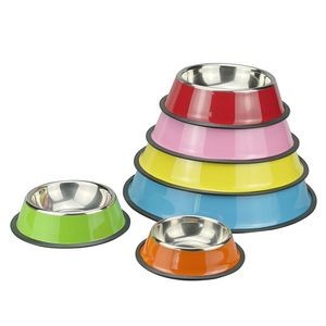 29cm Colorful Steel Pet Bowl Food Tray 12