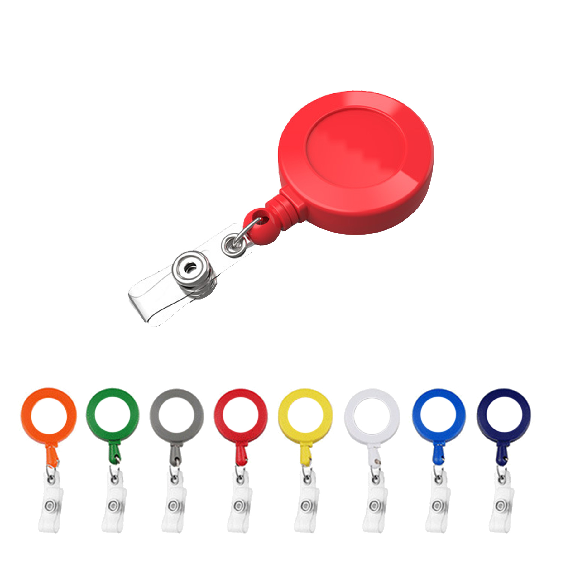Metal Retractable Sublimation Badge Reel Swivel Clip 2