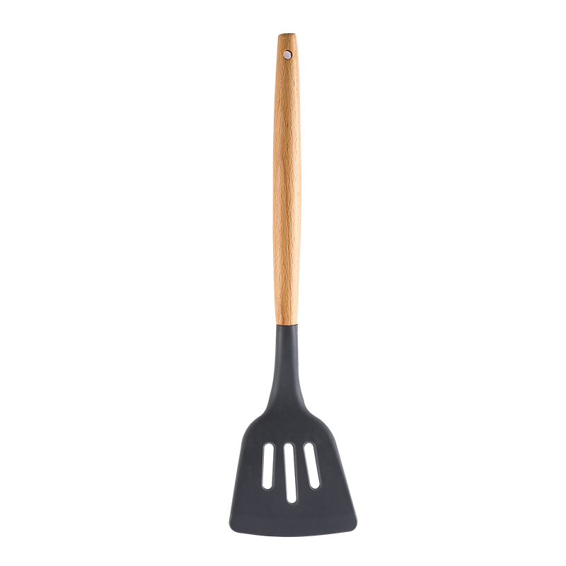 Silicone Cooking or Serving Utensil with Wooden Handle – Sold Individually or as a Set 26