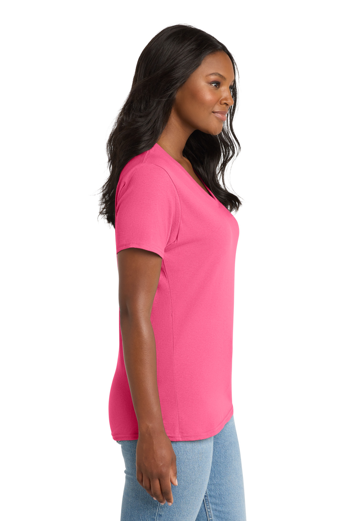 Port & Co Women's Core Cotton V-Neck Tee. LPC54V 39