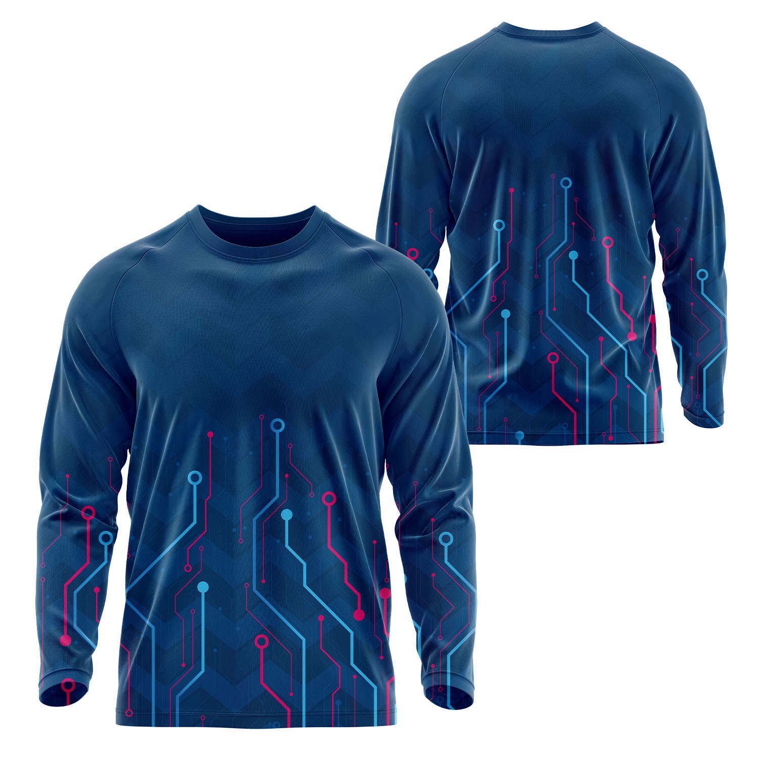 Unisex 160 GSM Football Mesh Performance Sublimation Long Sleeve T-shirt 3