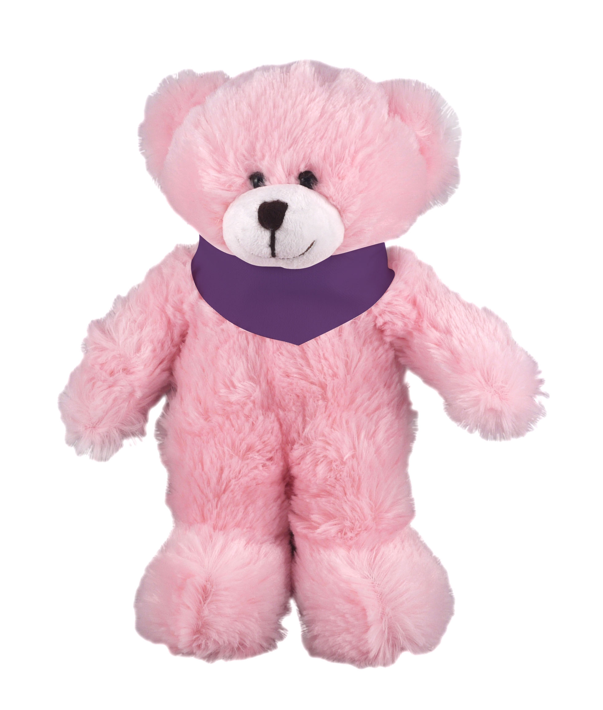 Soft Plush Stuffed Pink Bear with Bandana