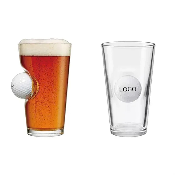 Golf Ball Design Beer Mug - Unique Embedded Glassware 4