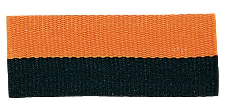Black/Orange "V" Neck Ribbon with Clip, 1 1/2" wide 1