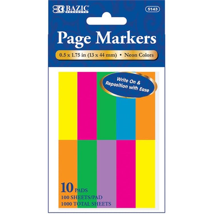 Page Markers - 1000 Sheets Neon Colors 1