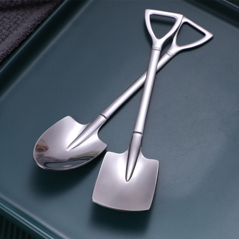 Creative304 Stainless Steel Shovel Shaped coffe Ice cream Dessert Spoon 4