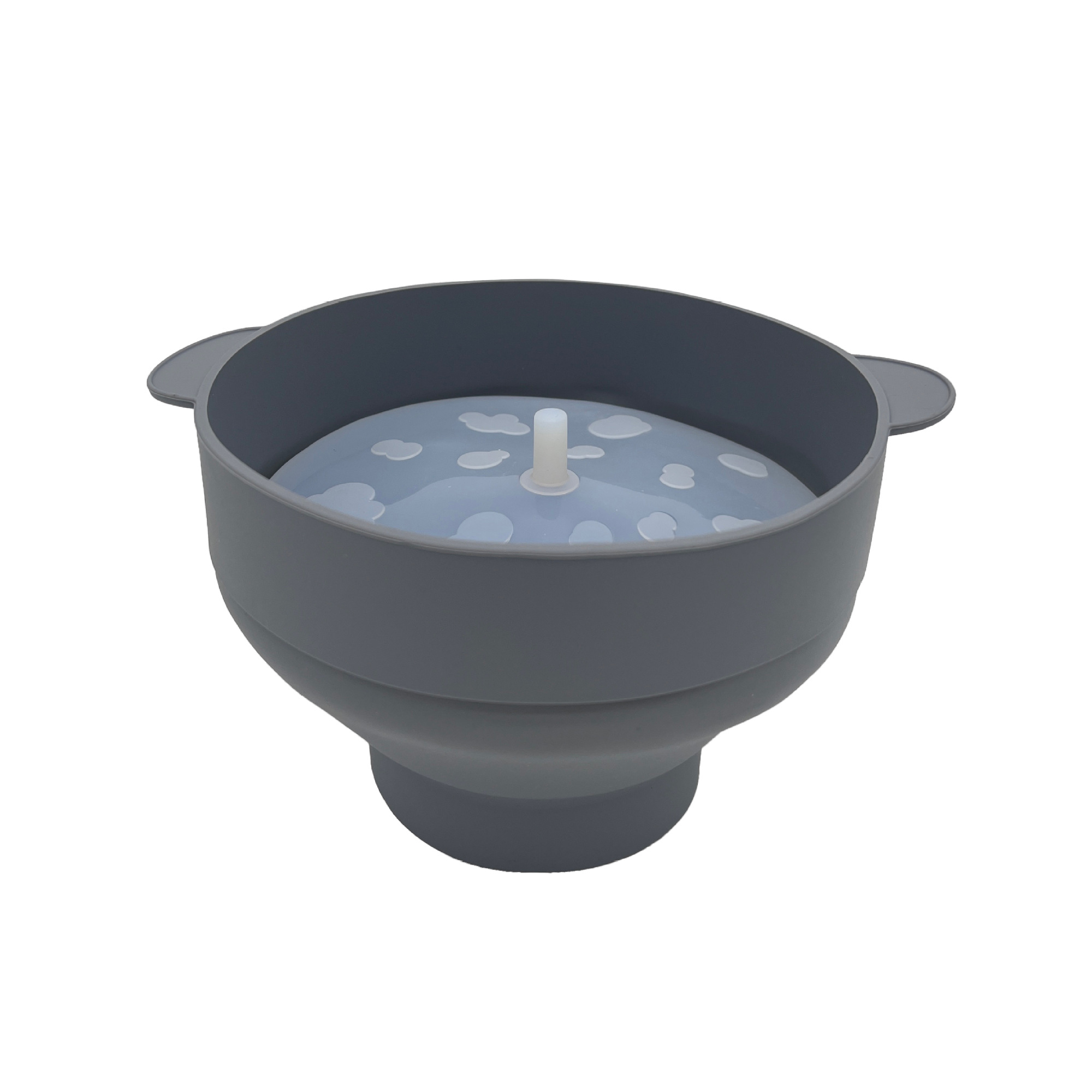 Collapsible Silicone Popcorn Bowl With Lid 9.5" x 7.9" x 2.4" 8