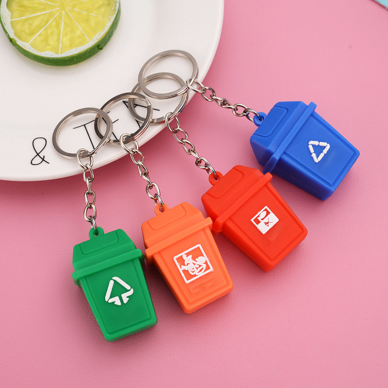 Creative Trash Can Keychain 3