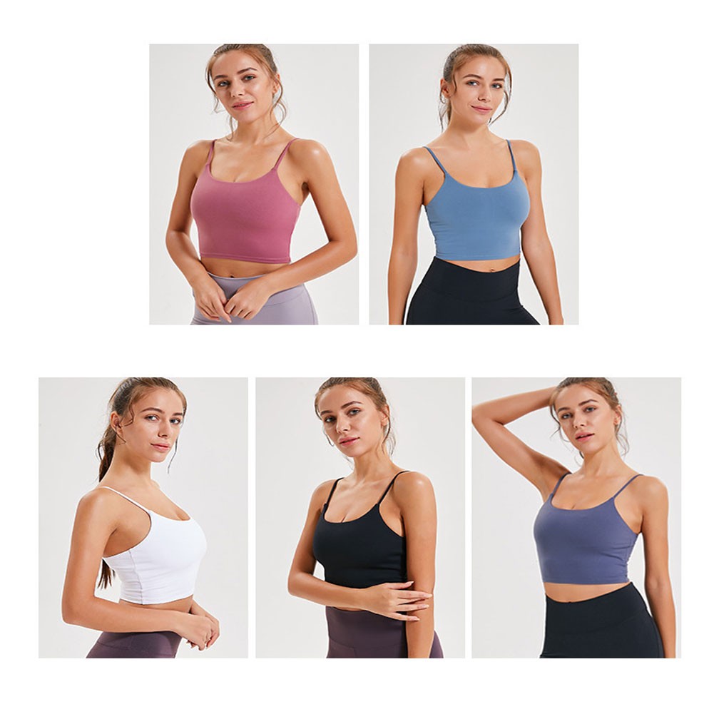 Women Padded Sports Bra Fitness Workout Running Shirts Yoga 2