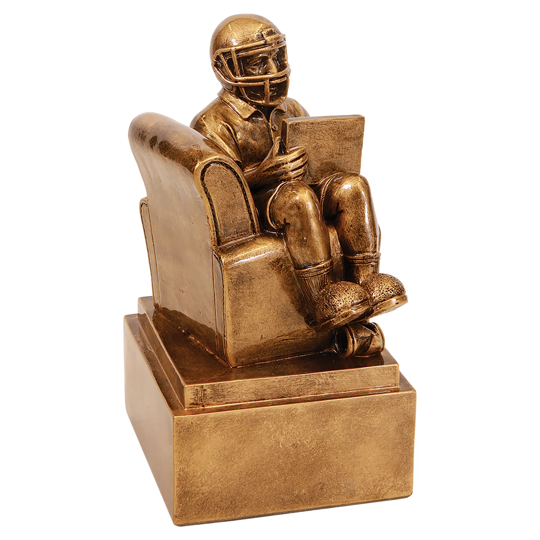 Antique Gold Fantasy Football Man in Chair 5