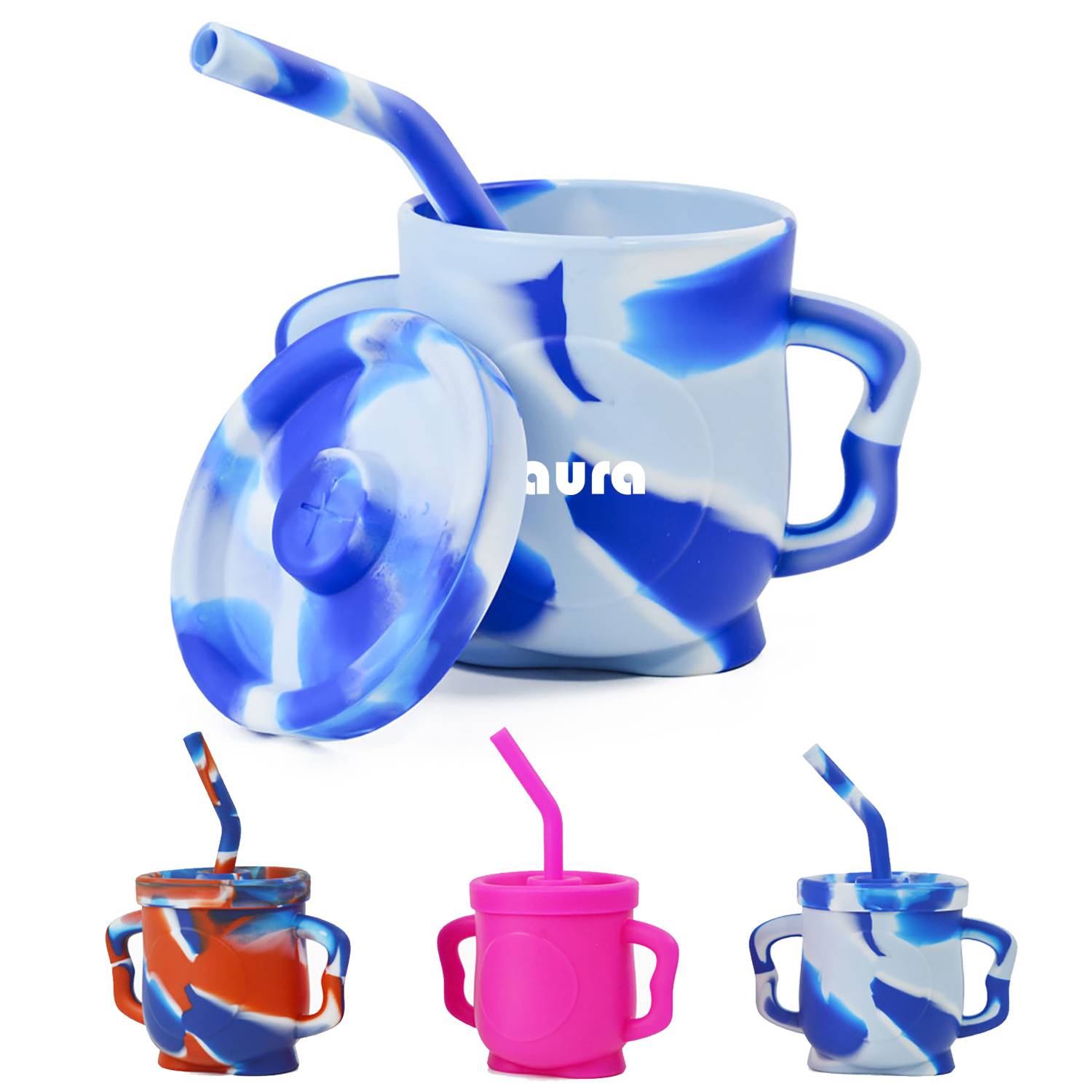 Children's Silicone Drinking Cup with Dust-proof Lid 2