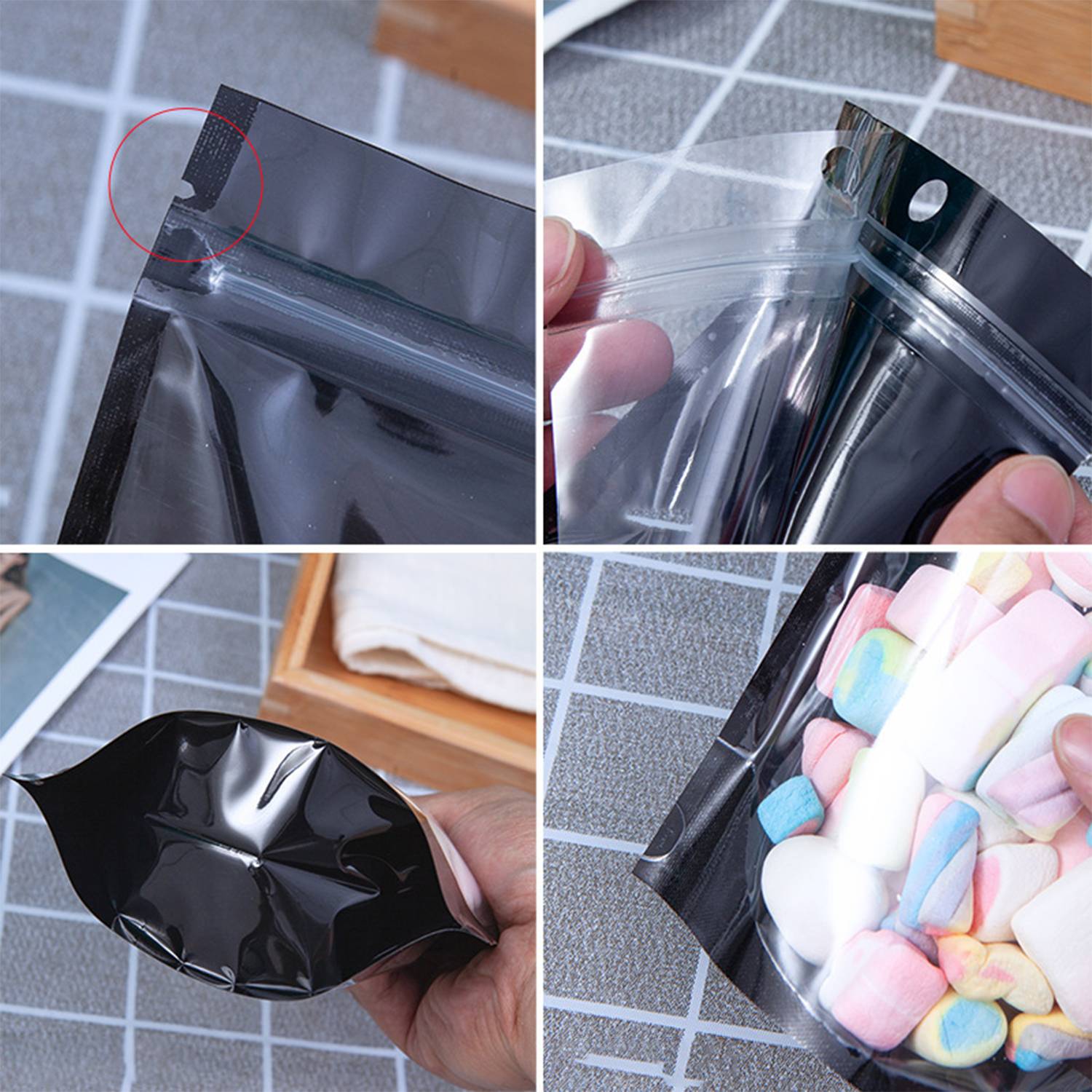 Food Storage Mylar Packaging Pouch Bag w/ Clear Window 4