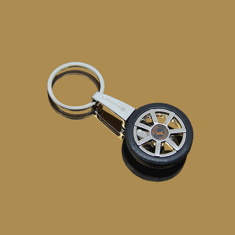 Creative Wheel Shape Metal Key Chain with Detachable Tyre 1
