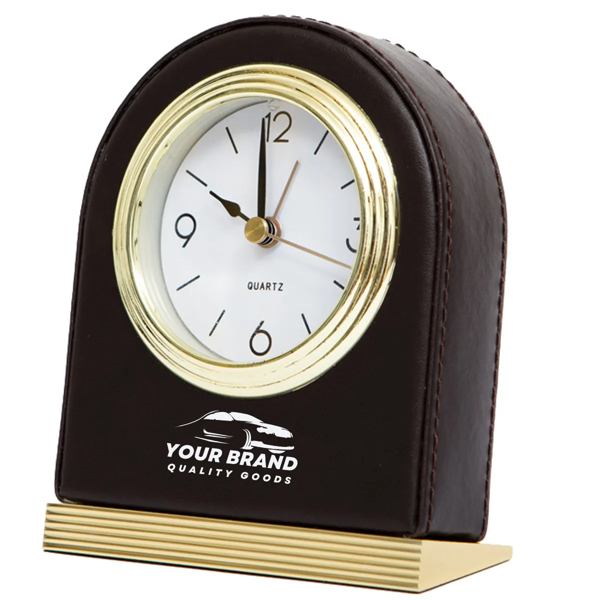 Leather High-end Hotel Living Room Personalized Desk Clock 2